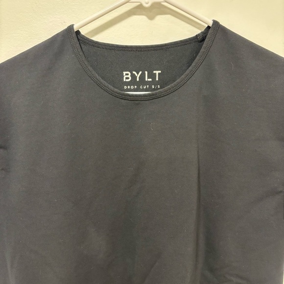 BYLT Premium Basics Drop Cut Lux Short Sleeve Black T-Shirt  Casual Athleisure - Picture 2 of 8